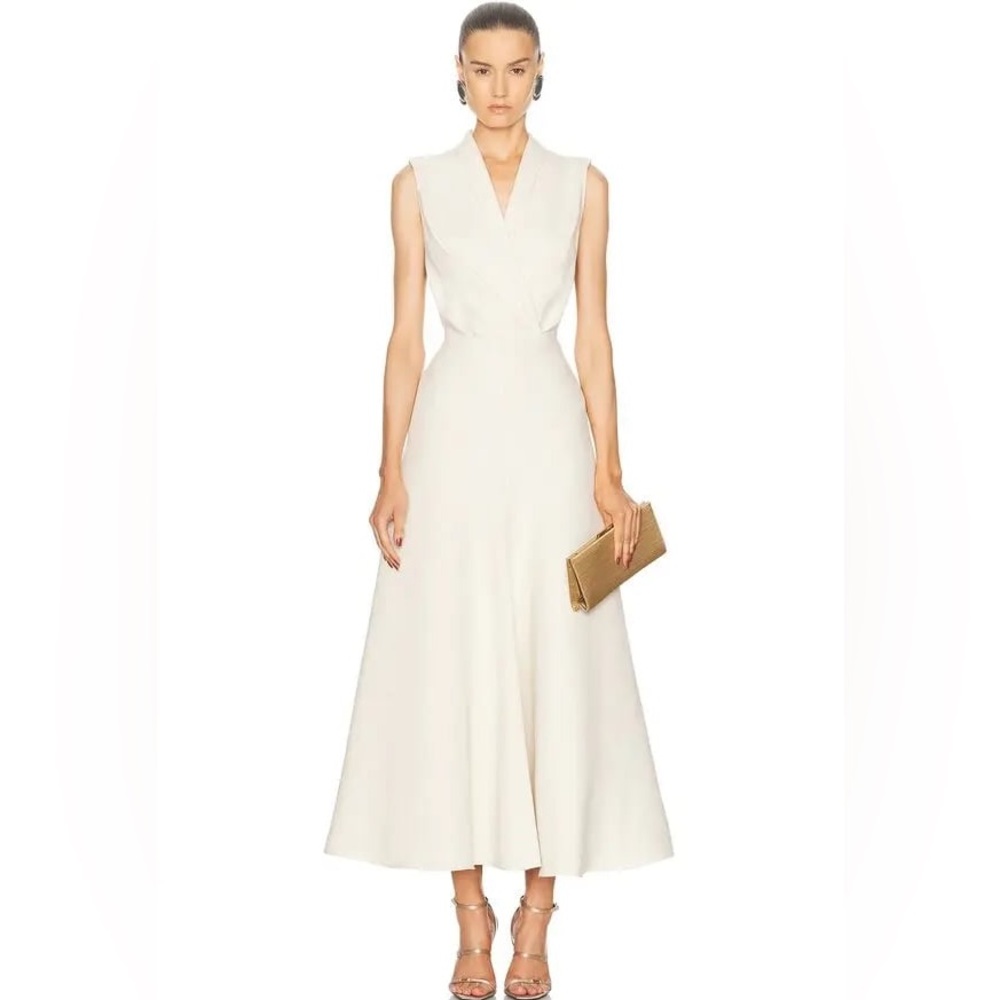 Brandon Maxwell Cream Maxi Dress